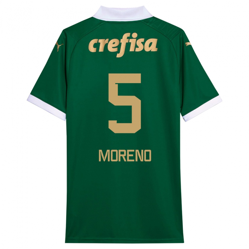 Kinder Aníbal Moreno #5 Grün Weiß Heimtrikot Trikot 2024/25 T-Shirt