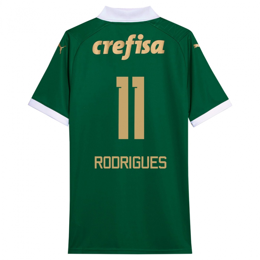 Kinder Bruno Rodrigues #11 Grün Weiß Heimtrikot Trikot 2024/25 T-Shirt