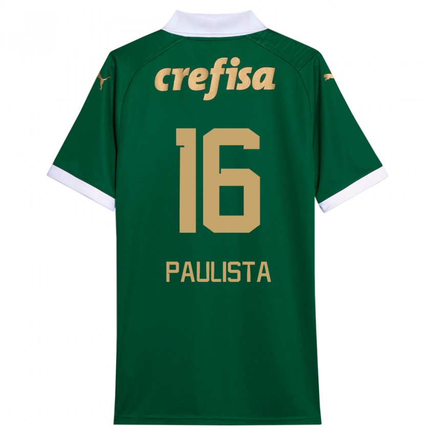 Kinder Caio Paulista #16 Grün Weiß Heimtrikot Trikot 2024/25 T-Shirt