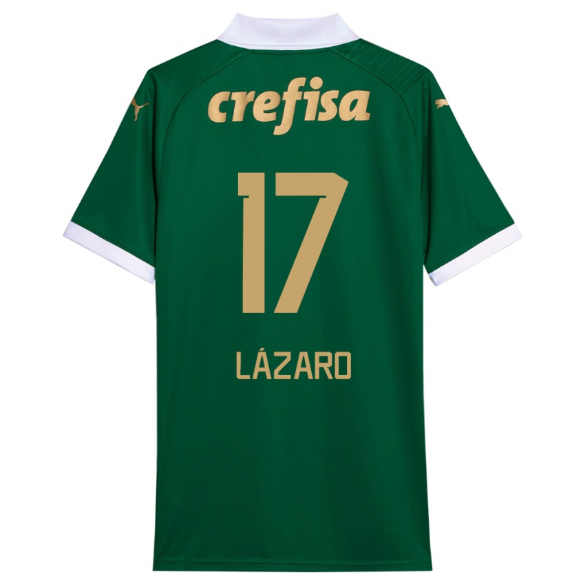 Kinder Lazaro #17 Grün Weiß Heimtrikot Trikot 2024/25 T-Shirt