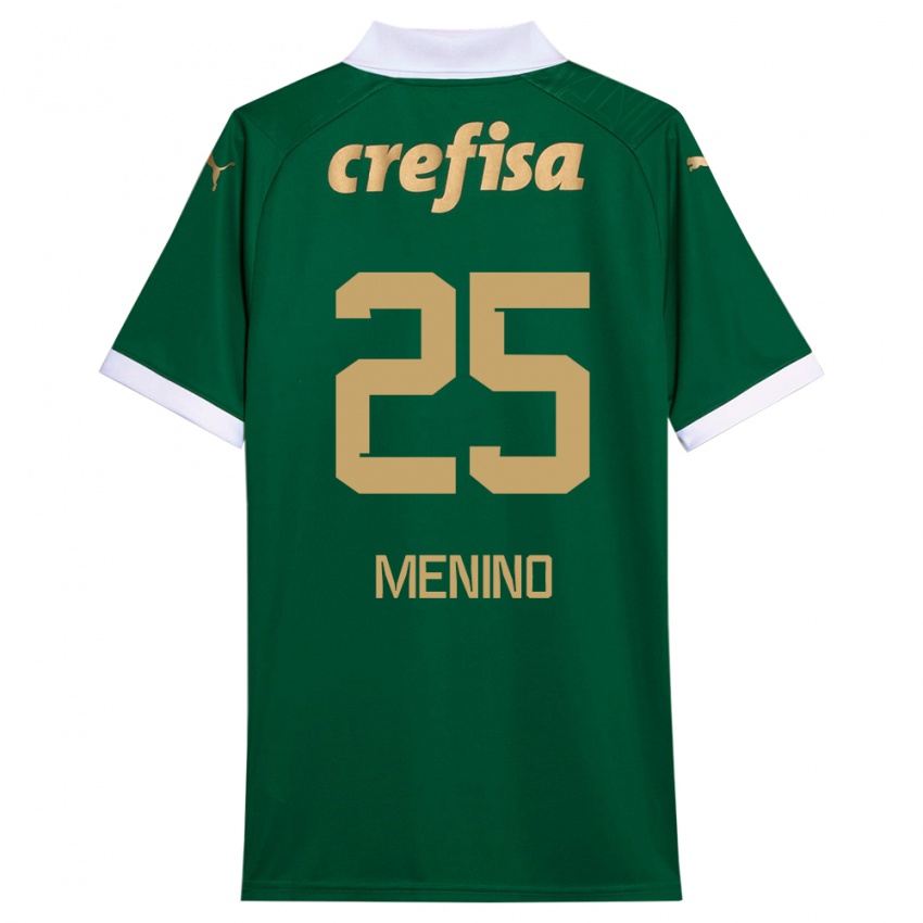 Kinder Gabriel Menino #25 Grün Weiß Heimtrikot Trikot 2024/25 T-Shirt