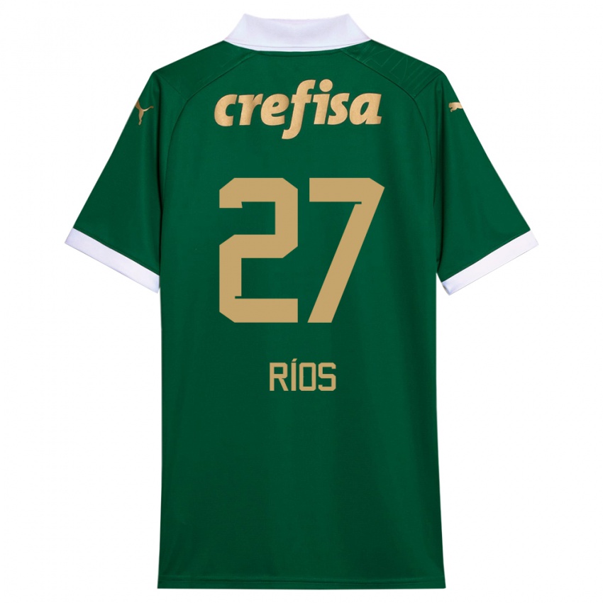 Kinder Richard Ríos #27 Grün Weiß Heimtrikot Trikot 2024/25 T-Shirt