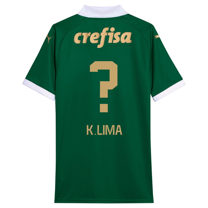 Kinder Kauan Lima #0 Grün Weiß Heimtrikot Trikot 2024/25 T-Shirt