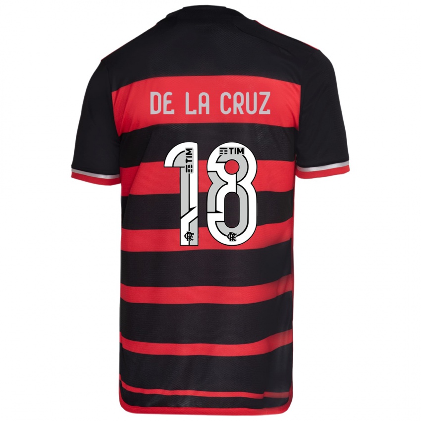 Kinder Nicolas De La Cruz #18 Rot Schwarz Heimtrikot Trikot 2024/25 T-Shirt