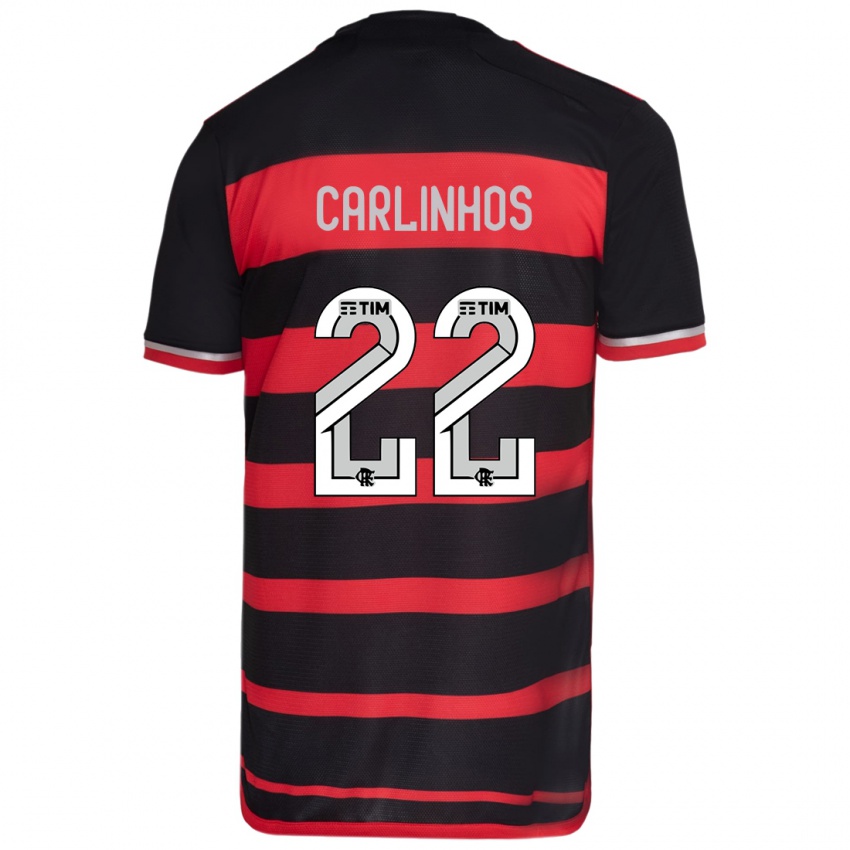 Kinder Carlinhos #22 Rot Schwarz Heimtrikot Trikot 2024/25 T-Shirt