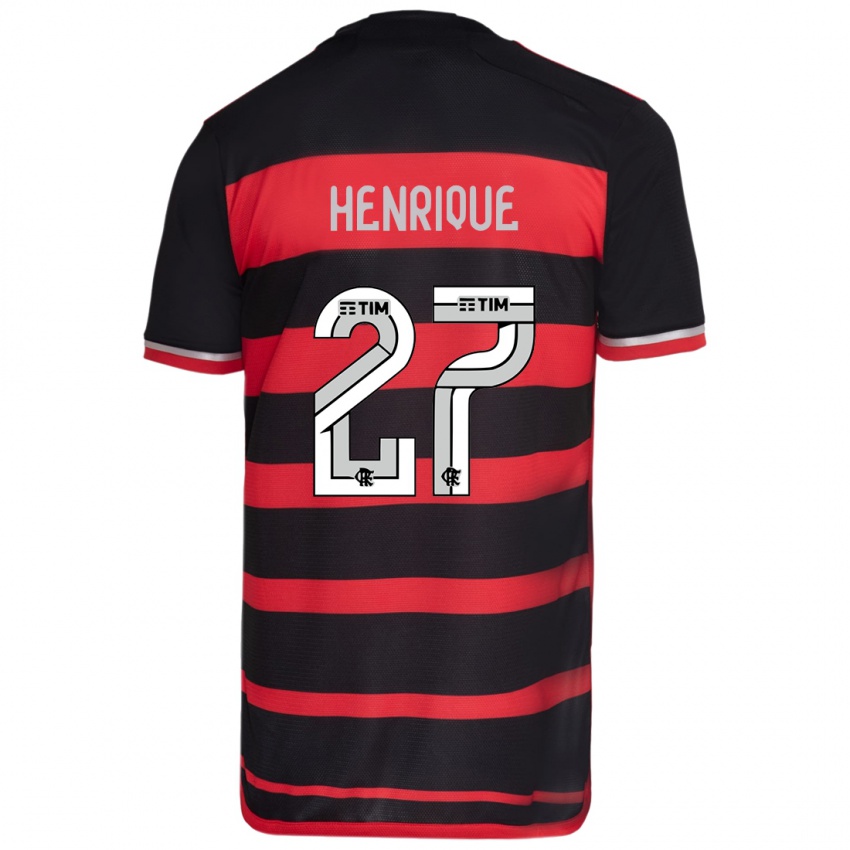 Kinder Bruno Henrique #27 Rot Schwarz Heimtrikot Trikot 2024/25 T-Shirt