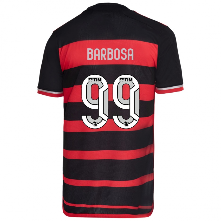 Kinder Gabriel Barbosa #99 Rot Schwarz Heimtrikot Trikot 2024/25 T-Shirt