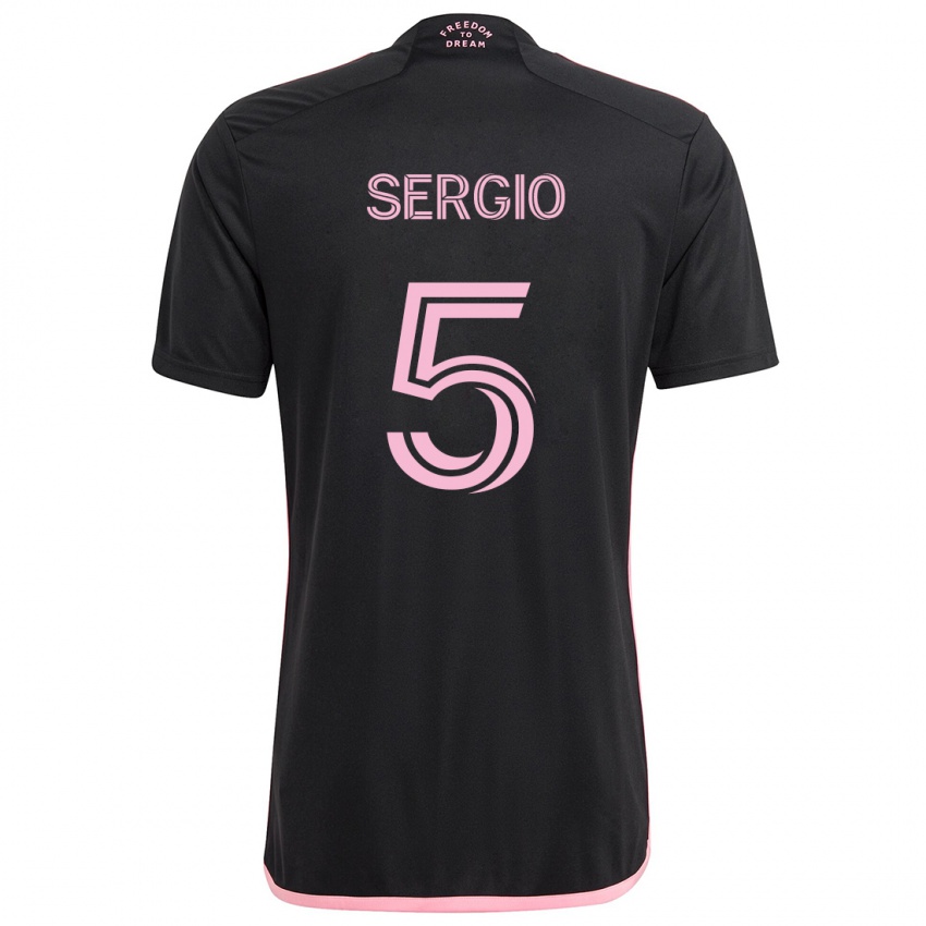 Kinder Sergio Busquets #5 Schwarz Auswärtstrikot Trikot 2024/25 T-Shirt