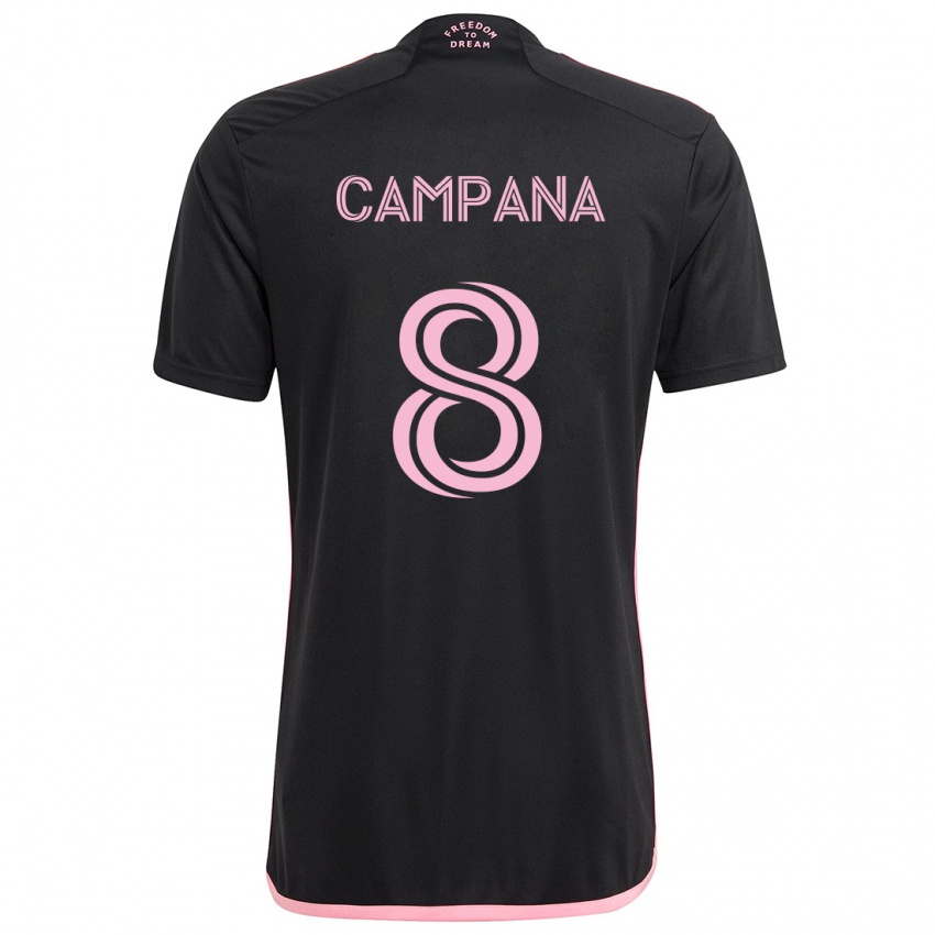 Kinder Leonardo Campana #8 Schwarz Auswärtstrikot Trikot 2024/25 T-Shirt