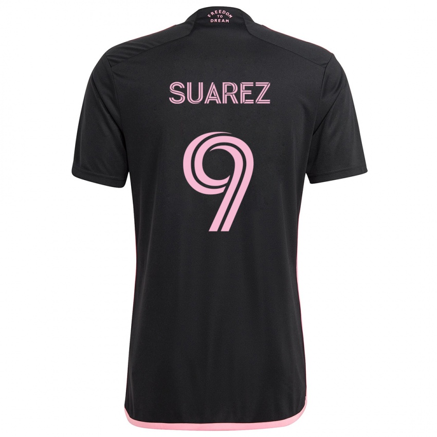 Kinder Luis Suárez #9 Schwarz Auswärtstrikot Trikot 2024/25 T-Shirt