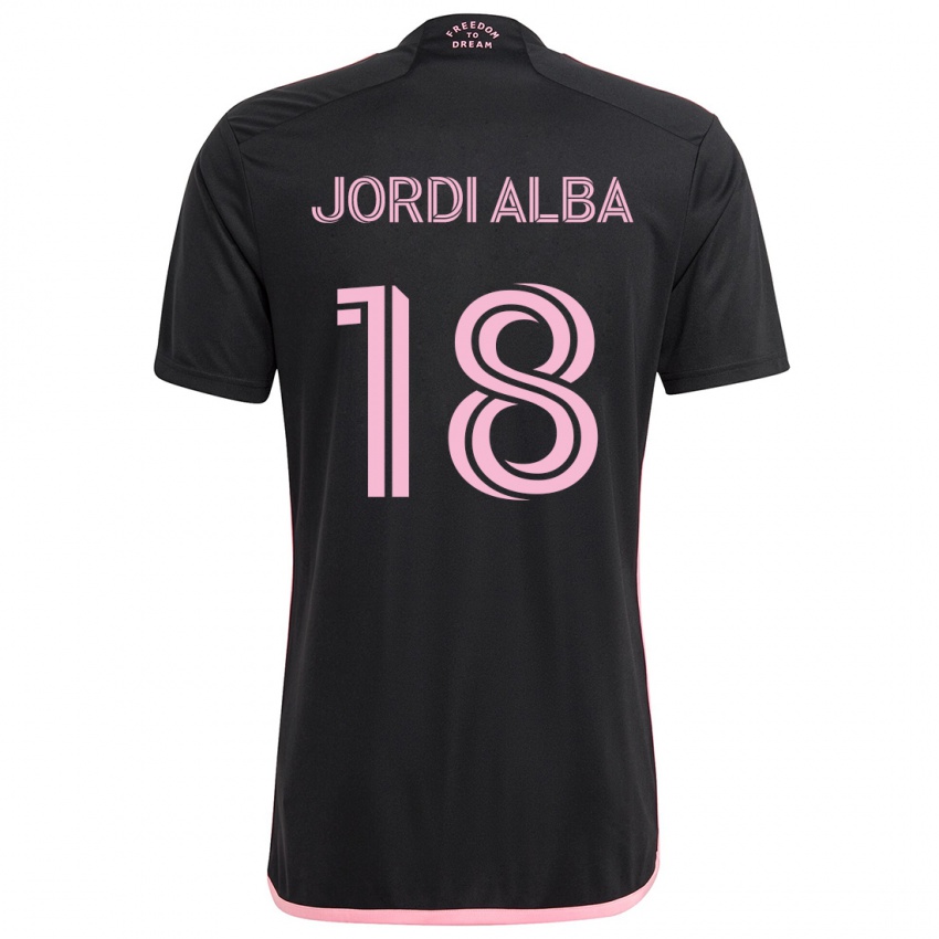 Kinder Jordi Alba #18 Schwarz Auswärtstrikot Trikot 2024/25 T-Shirt