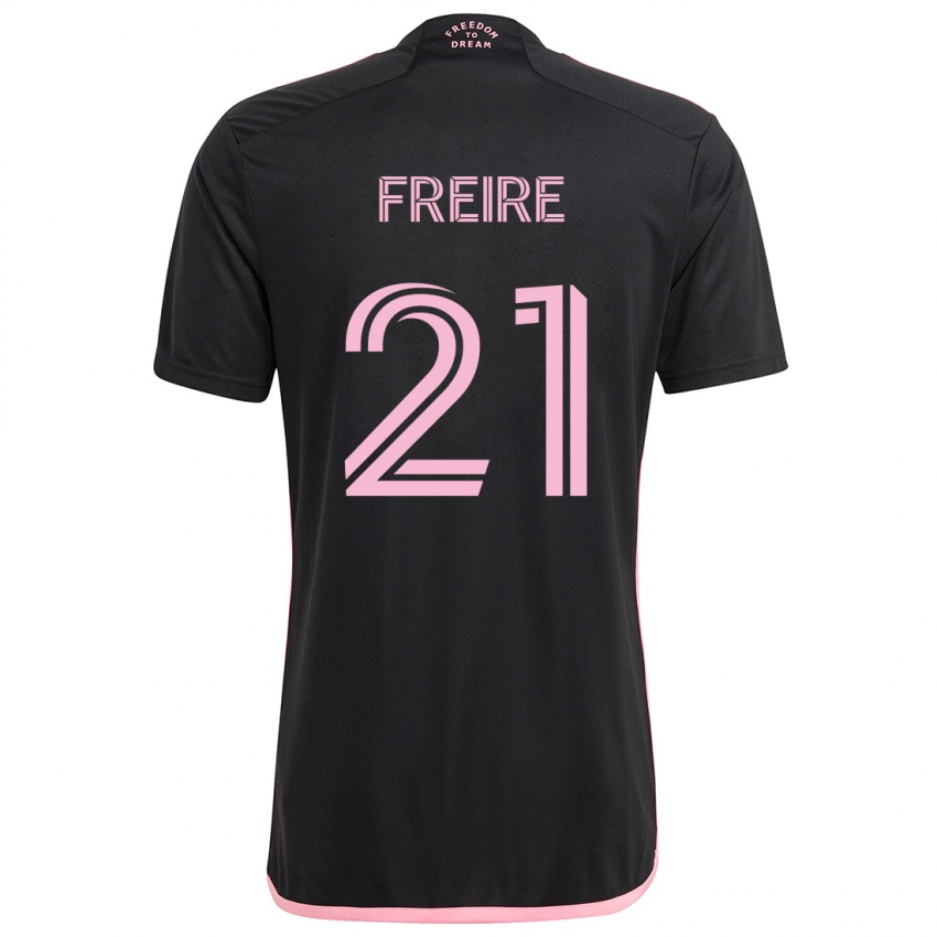 Kinder Nicolas Freire #21 Schwarz Auswärtstrikot Trikot 2024/25 T-Shirt