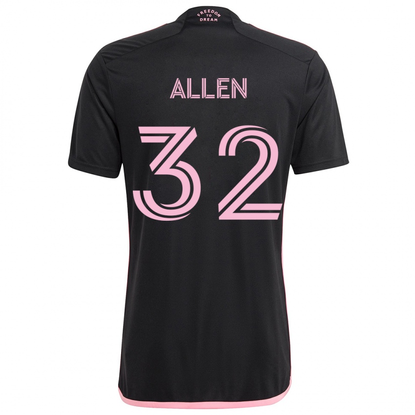 Kinder Noah Allen #32 Schwarz Auswärtstrikot Trikot 2024/25 T-Shirt