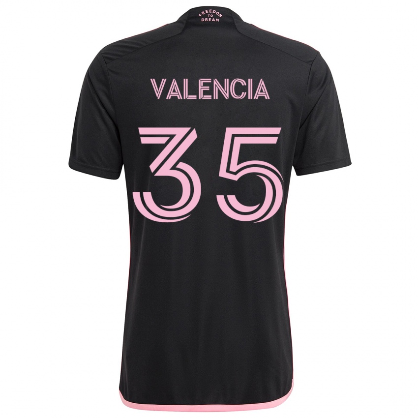 Kinder Felipe Valencia #35 Schwarz Auswärtstrikot Trikot 2024/25 T-Shirt