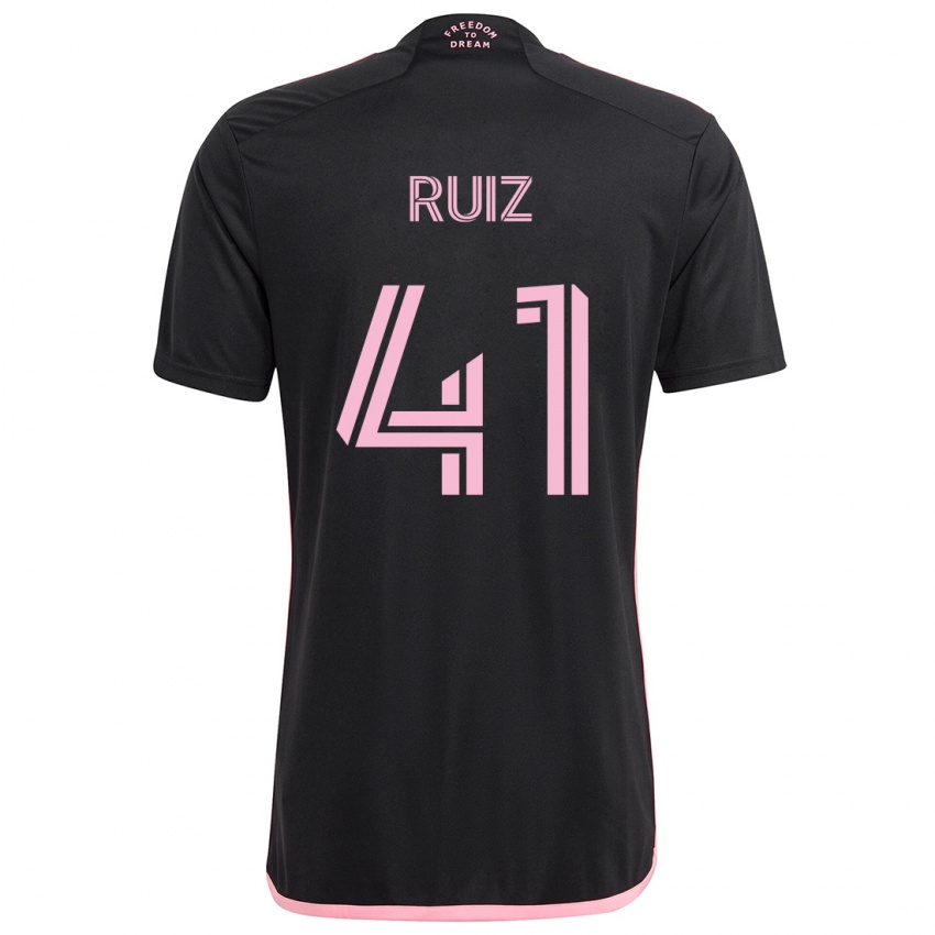 Kinder David Ruíz #41 Schwarz Auswärtstrikot Trikot 2024/25 T-Shirt