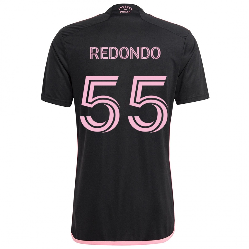 Kinder Federico Redondo #55 Schwarz Auswärtstrikot Trikot 2024/25 T-Shirt