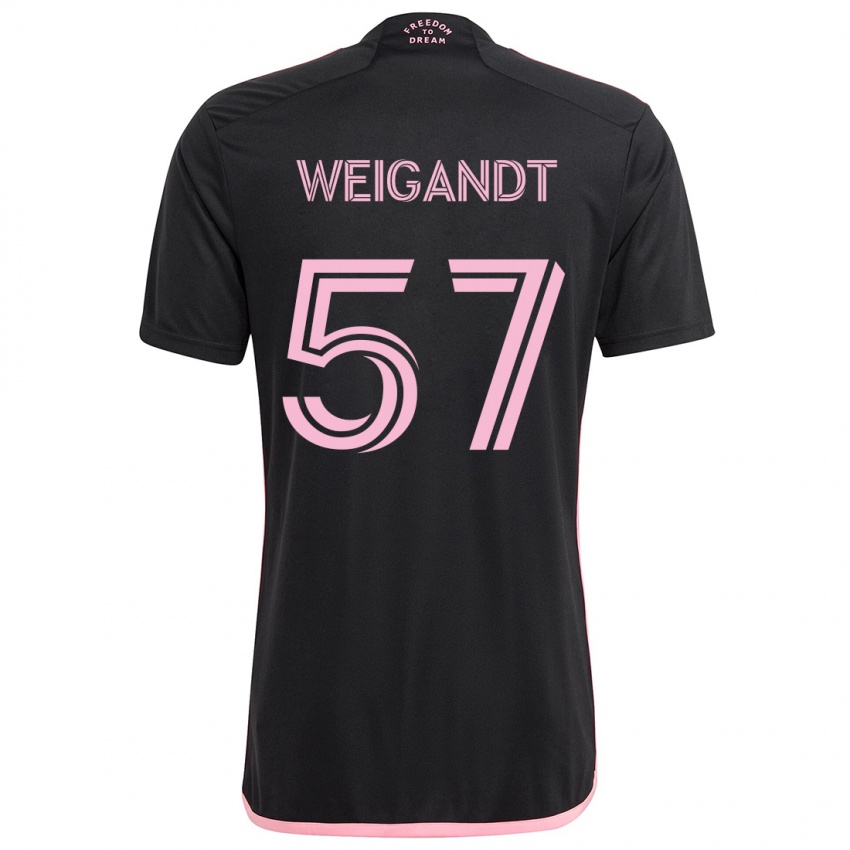 Kinder Marcelo Weigandt #57 Schwarz Auswärtstrikot Trikot 2024/25 T-Shirt