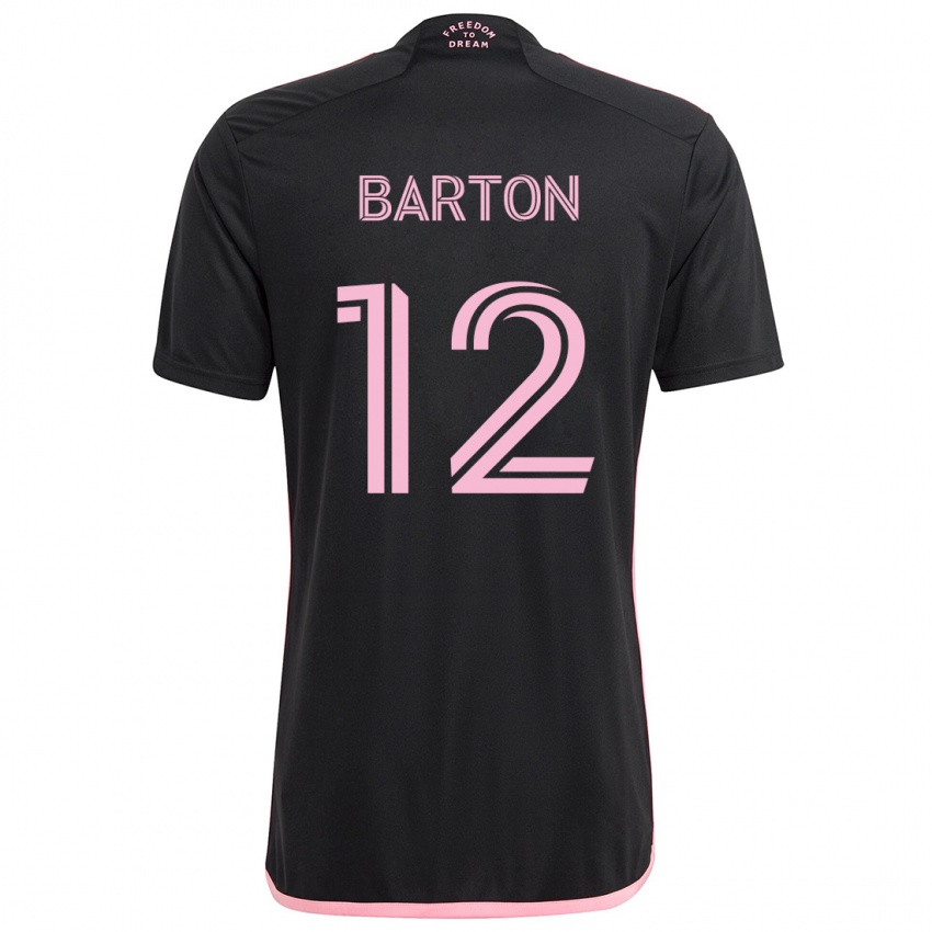 Kinder Tye Barton #12 Schwarz Auswärtstrikot Trikot 2024/25 T-Shirt