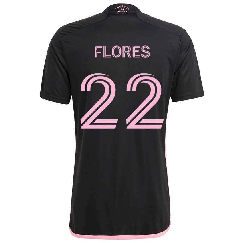 Kinder Alejandro Flores #22 Schwarz Auswärtstrikot Trikot 2024/25 T-Shirt