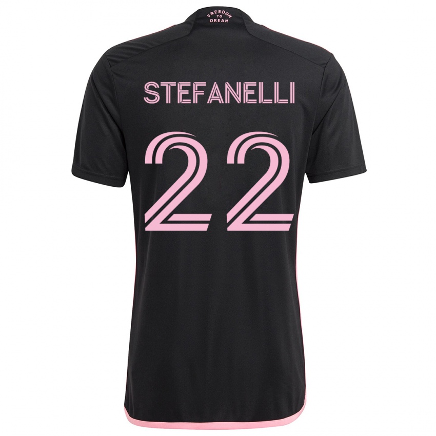 Kinder Nicolás Stefanelli #22 Schwarz Auswärtstrikot Trikot 2024/25 T-Shirt