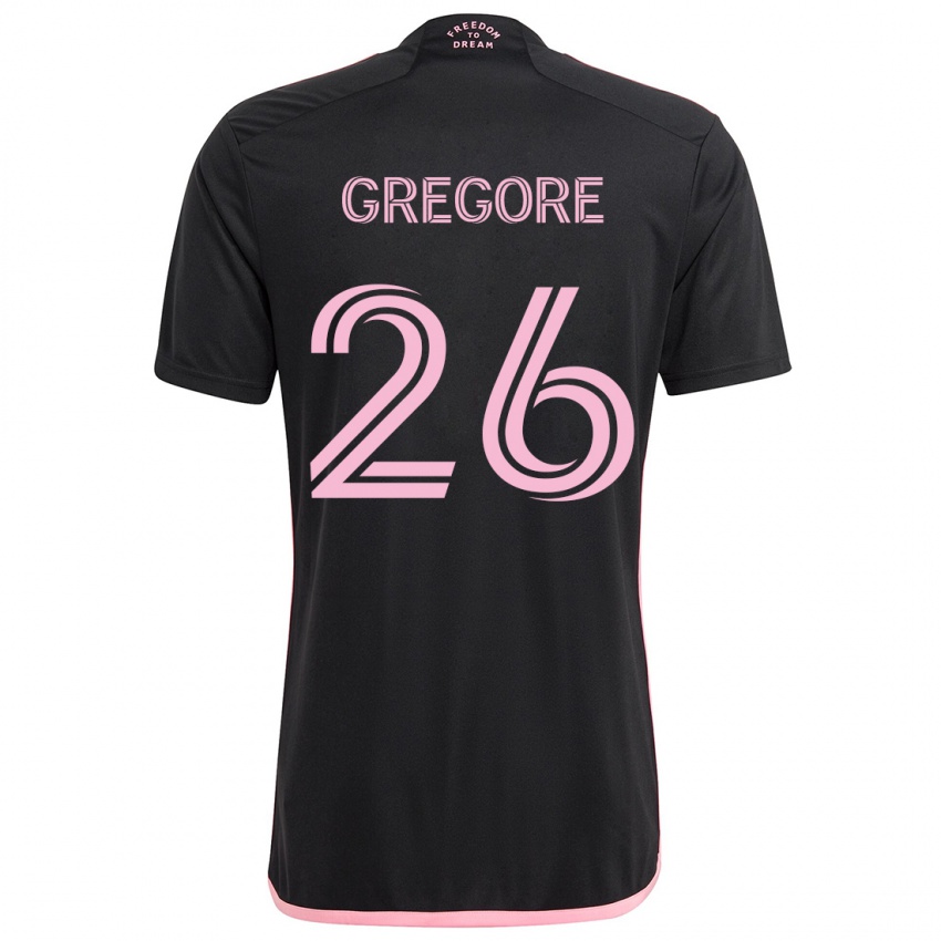 Kinder Gregore #26 Schwarz Auswärtstrikot Trikot 2024/25 T-Shirt