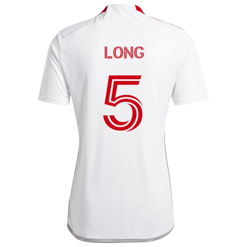 Kinder Kevin Long #5 Weiß Rot Auswärtstrikot Trikot 2024/25 T-Shirt