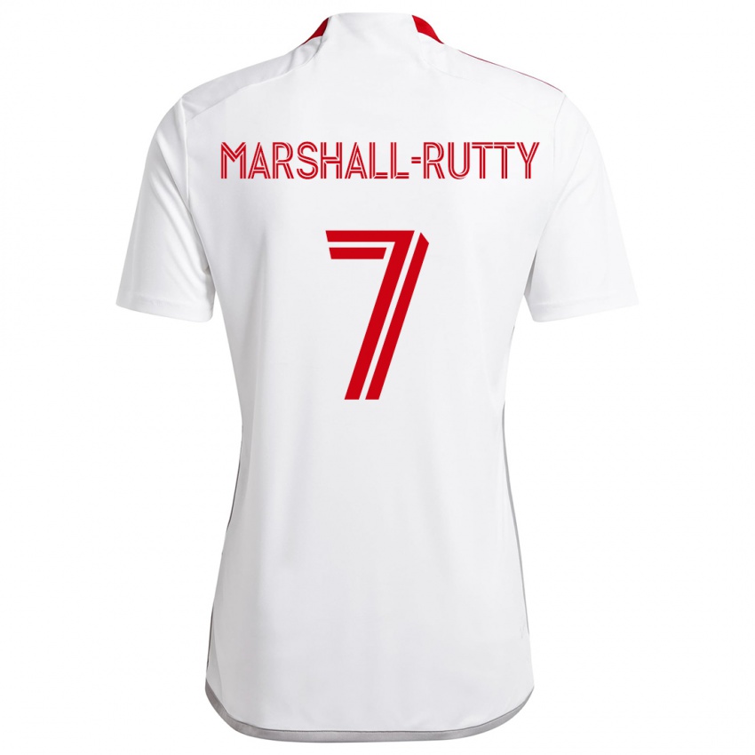 Kinder Jahkeele Marshall-Rutty #7 Weiß Rot Auswärtstrikot Trikot 2024/25 T-Shirt