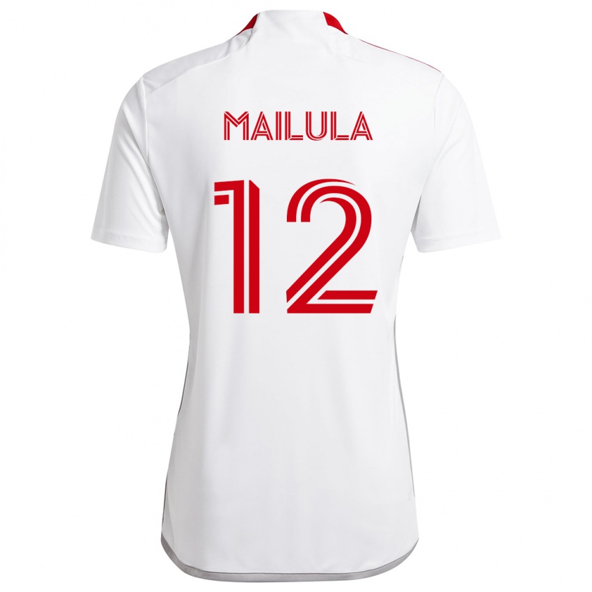 Kinder Cassius Mailula #12 Weiß Rot Auswärtstrikot Trikot 2024/25 T-Shirt