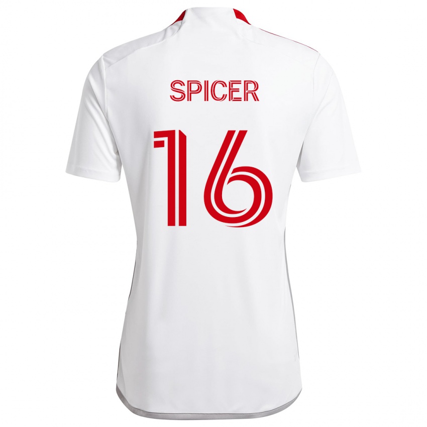 Kinder Tyrese Spicer #16 Weiß Rot Auswärtstrikot Trikot 2024/25 T-Shirt