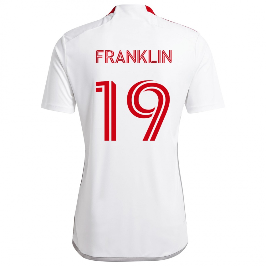 Kinder Kobe Franklin #19 Weiß Rot Auswärtstrikot Trikot 2024/25 T-Shirt