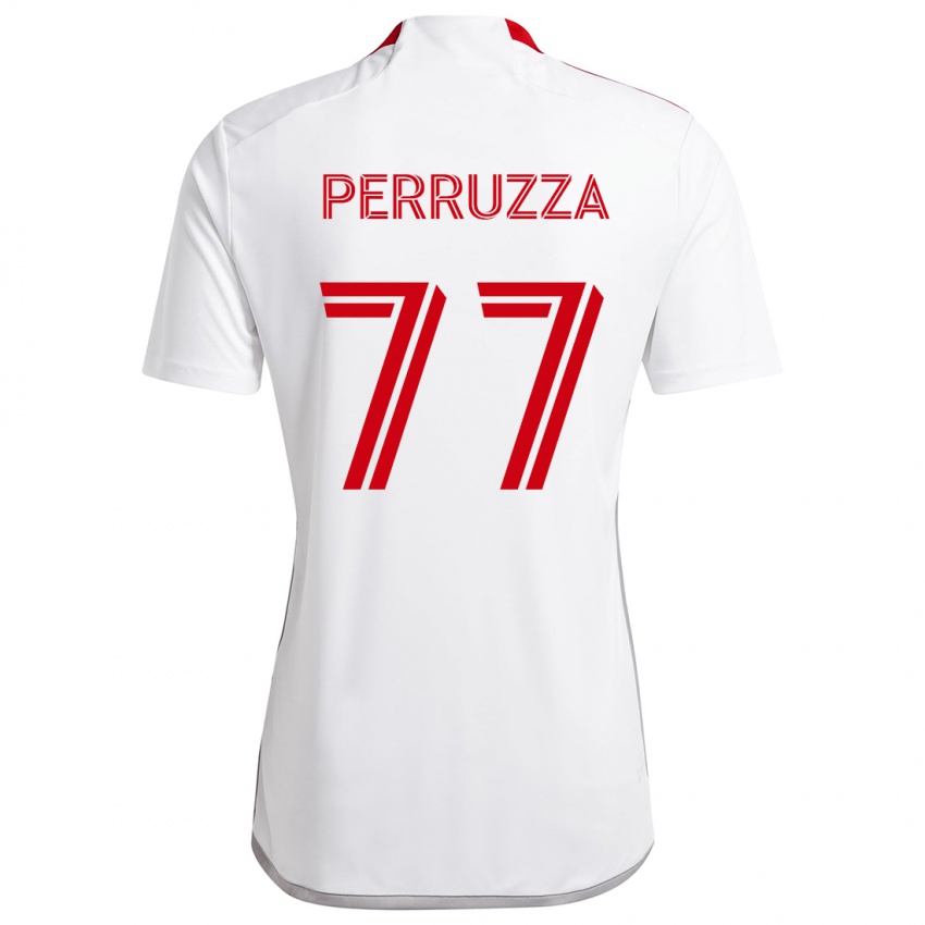 Kinder Jordan Perruzza #77 Weiß Rot Auswärtstrikot Trikot 2024/25 T-Shirt