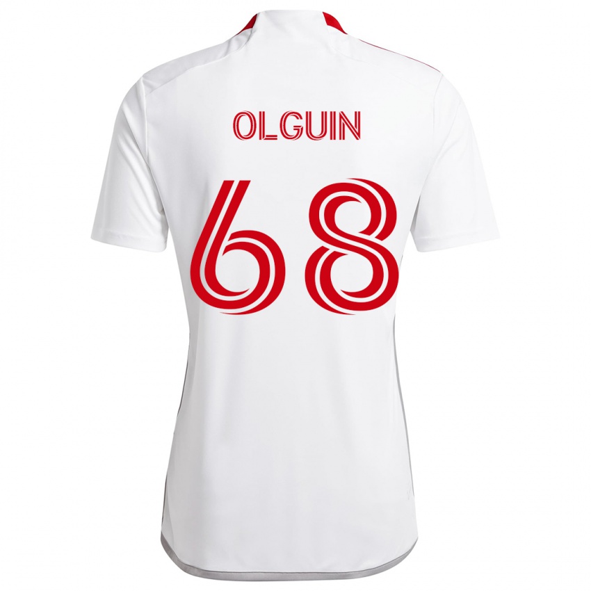 Kinder Lucas Olguin #68 Weiß Rot Auswärtstrikot Trikot 2024/25 T-Shirt