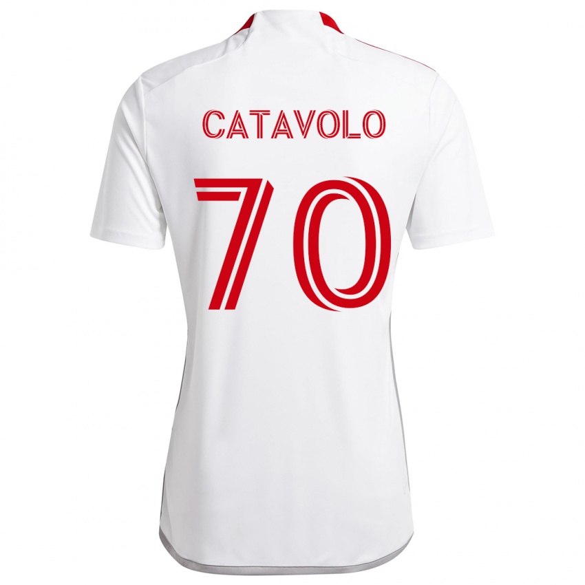 Kinder Matthew Catavolo #70 Weiß Rot Auswärtstrikot Trikot 2024/25 T-Shirt