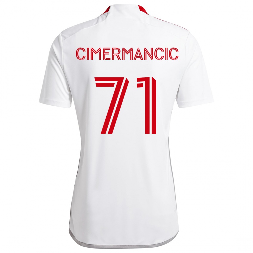 Kinder Markus Cimermancic #71 Weiß Rot Auswärtstrikot Trikot 2024/25 T-Shirt