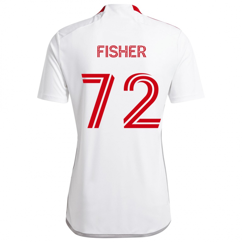 Kinder Mark Fisher #72 Weiß Rot Auswärtstrikot Trikot 2024/25 T-Shirt