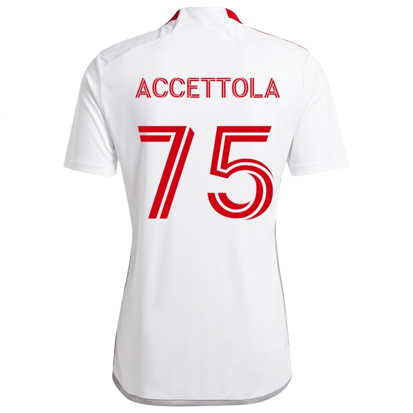 Kinder Luca Accettola #75 Weiß Rot Auswärtstrikot Trikot 2024/25 T-Shirt