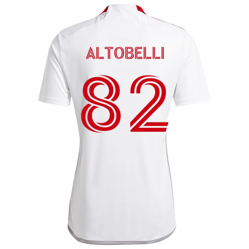 Kinder Julian Altobelli #82 Weiß Rot Auswärtstrikot Trikot 2024/25 T-Shirt