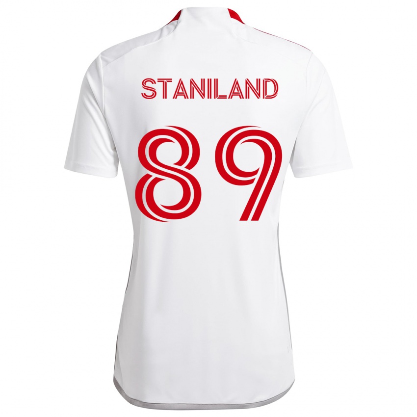 Kinder Charlie Staniland #89 Weiß Rot Auswärtstrikot Trikot 2024/25 T-Shirt