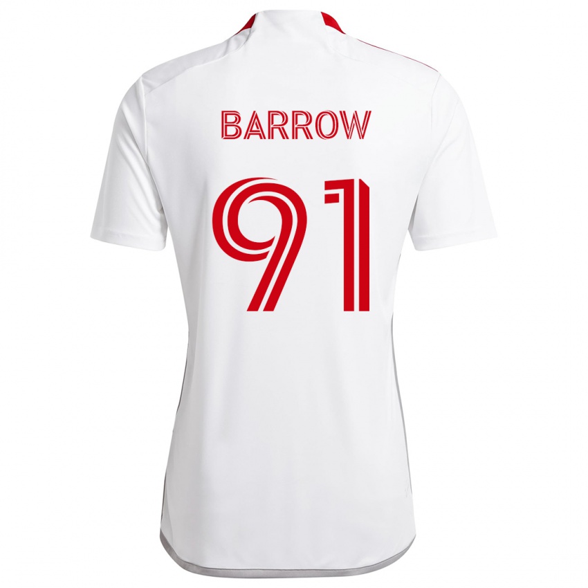 Kinder Dékwon Barrow #91 Weiß Rot Auswärtstrikot Trikot 2024/25 T-Shirt