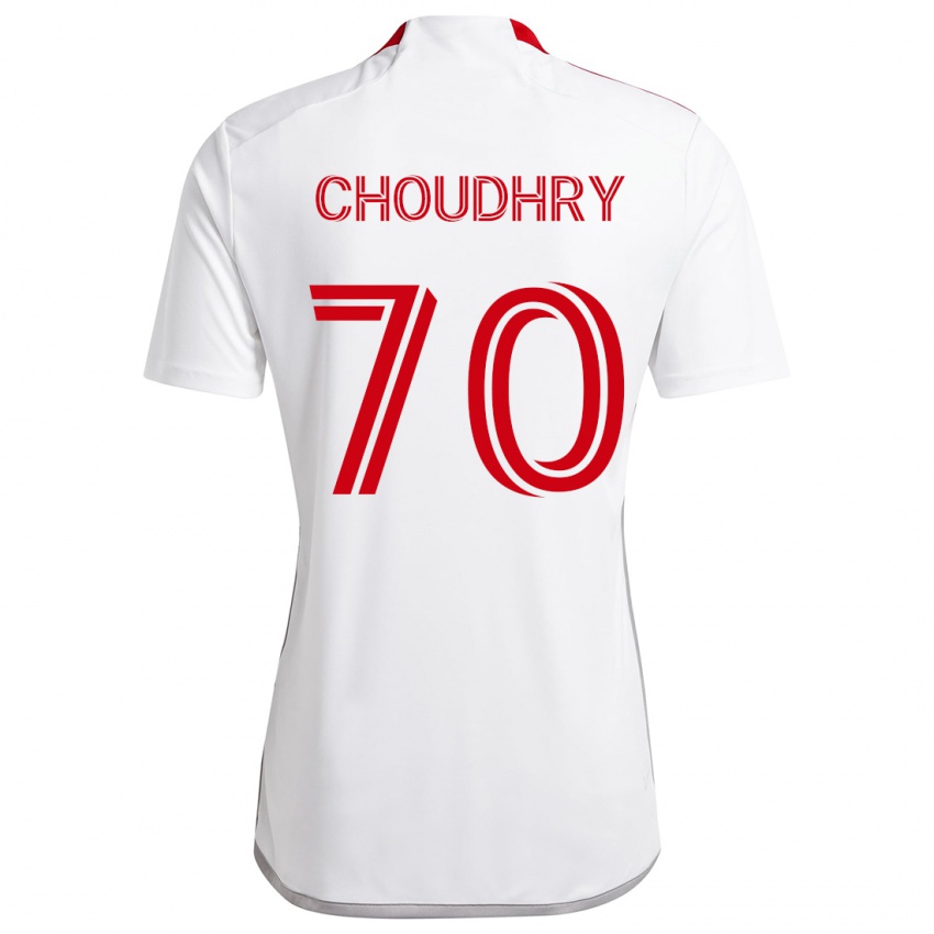 Kinder Benjamin Choudhry #70 Weiß Rot Auswärtstrikot Trikot 2024/25 T-Shirt