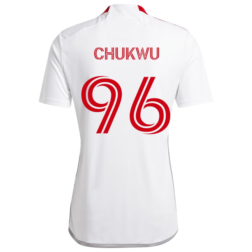 Kinder Richard Chukwu #96 Weiß Rot Auswärtstrikot Trikot 2024/25 T-Shirt