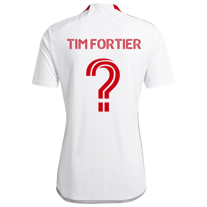 Kinder Tim Fortier #0 Weiß Rot Auswärtstrikot Trikot 2024/25 T-Shirt