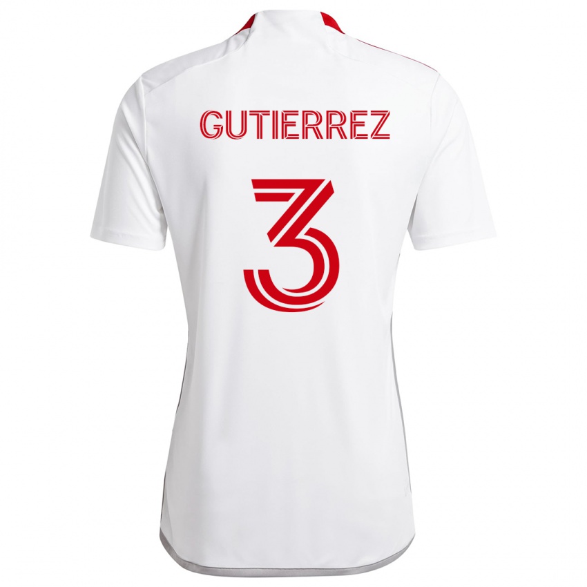 Kinder Cristián Gutiérrez #3 Weiß Rot Auswärtstrikot Trikot 2024/25 T-Shirt