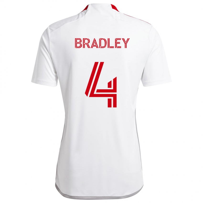 Kinder Michael Bradley #4 Weiß Rot Auswärtstrikot Trikot 2024/25 T-Shirt