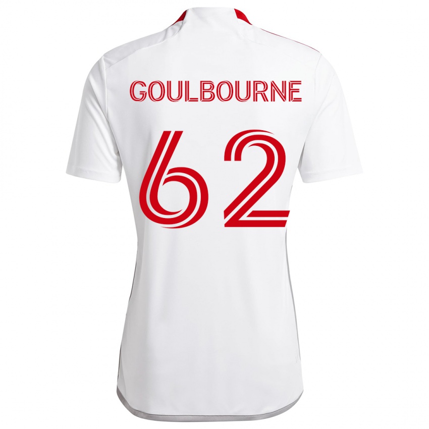 Kinder Rohan Goulbourne #62 Weiß Rot Auswärtstrikot Trikot 2024/25 T-Shirt