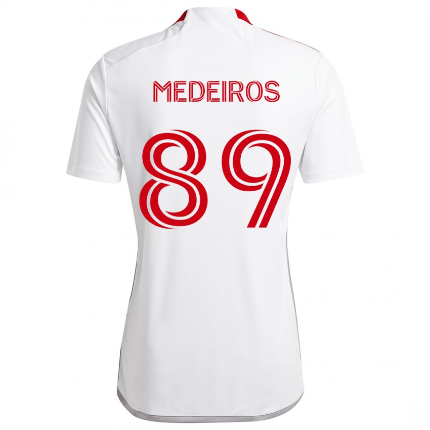 Kinder Matthew Medeiros #89 Weiß Rot Auswärtstrikot Trikot 2024/25 T-Shirt