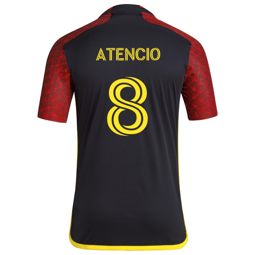 Kinder Josh Atencio #8 Rot Schwarz Auswärtstrikot Trikot 2024/25 T-Shirt