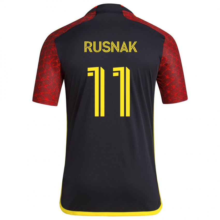 Kinder Albert Rusnák #11 Rot Schwarz Auswärtstrikot Trikot 2024/25 T-Shirt