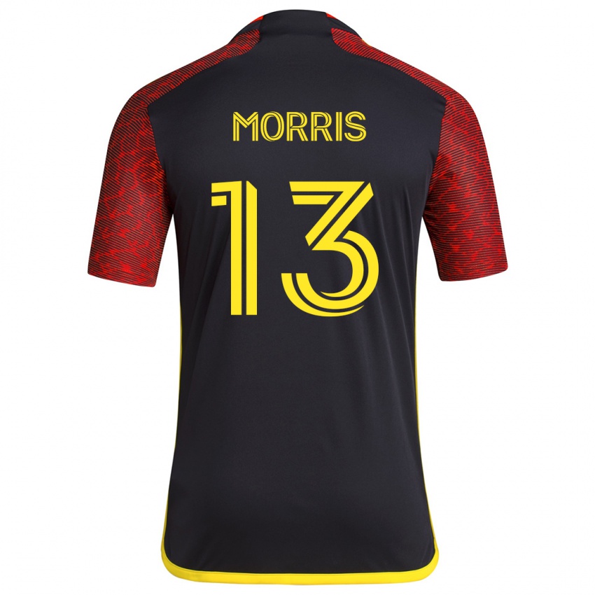 Kinder Jordan Morris #13 Rot Schwarz Auswärtstrikot Trikot 2024/25 T-Shirt