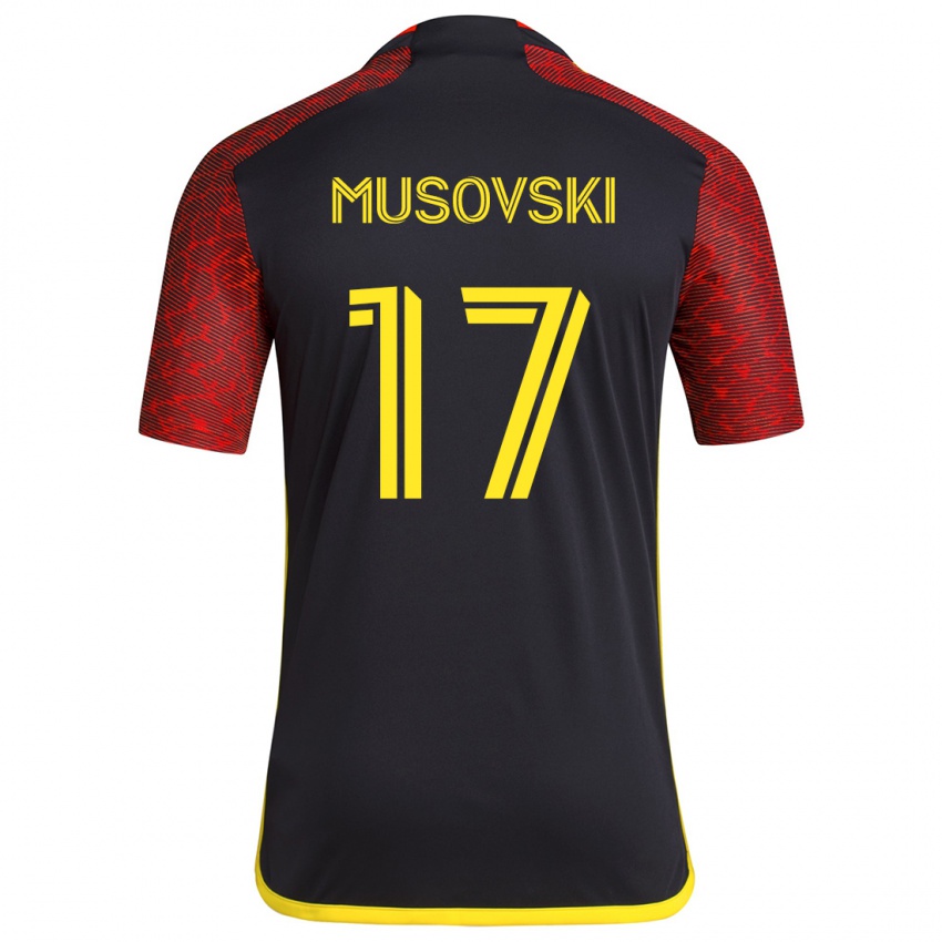 Kinder Danny Musovski #17 Rot Schwarz Auswärtstrikot Trikot 2024/25 T-Shirt